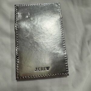 J. Crew Metallic Silver Card Holder